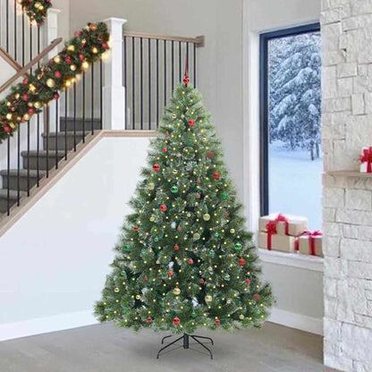 Künstlicher Weihnachtsbaum mit 300 LEDs Grün 240 cm PE und PVC