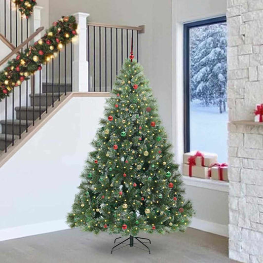Künstlicher Weihnachtsbaum mit 300 LEDs Grün 240 cm PE und PVC