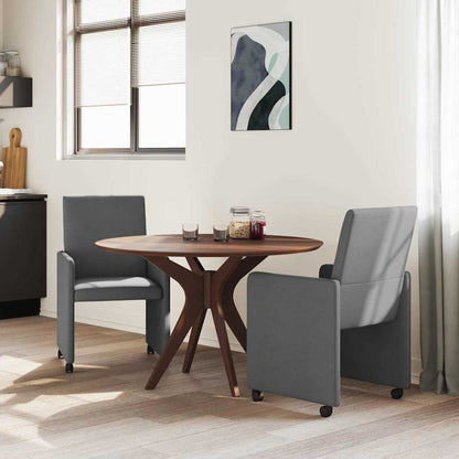Esszimmerstühle Mit Rad 2 pcs Dunkelgrau 57 x 66 x 94 cm Stoff