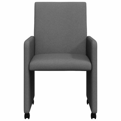 Esszimmerstühle Mit Rad 2 pcs Dunkelgrau 57 x 66 x 94 cm Stoff