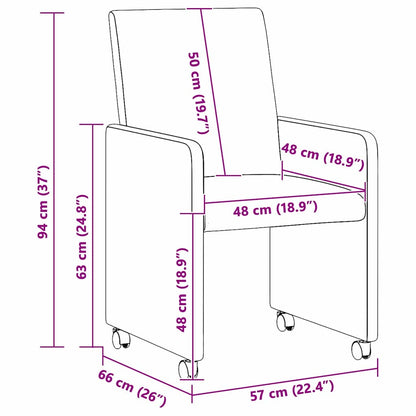 Esszimmerstühle Mit Rad 2 pcs Schwarz 57 x 66 x 94 cm Stoff