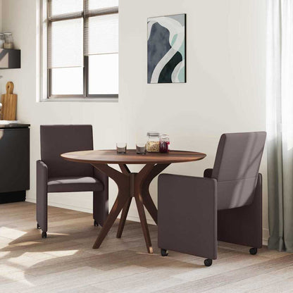 Esszimmerstühle Mit Rad 2 pcs Dunkelbraun 57 x 66 x 94 cm Stoff