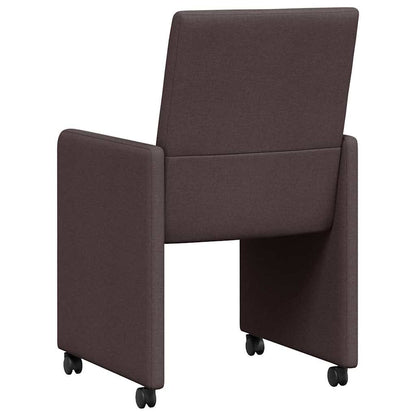 Esszimmerstühle Mit Rad 2 pcs Dunkelbraun 57 x 66 x 94 cm Stoff