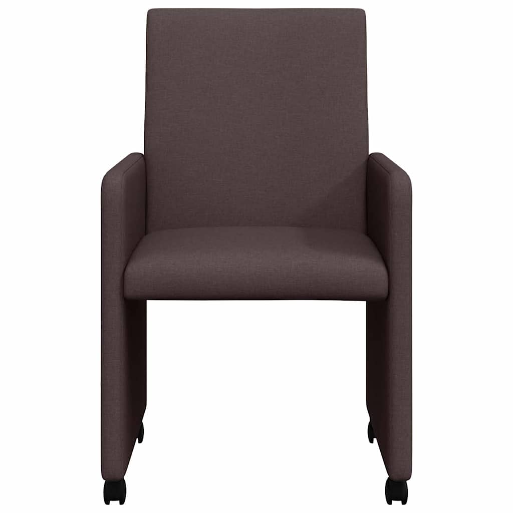 Esszimmerstühle Mit Rad 2 pcs Dunkelbraun 57 x 66 x 94 cm Stoff