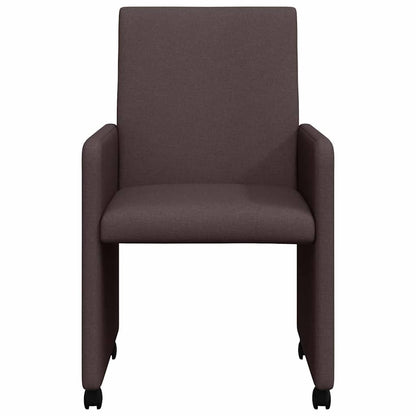 Esszimmerstühle Mit Rad 2 pcs Dunkelbraun 57 x 66 x 94 cm Stoff