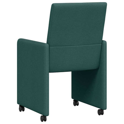 Esszimmerstühle Mit Rad 2 pcs Dunkelgrün 57 x 66 x 94 cm Stoff