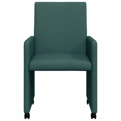 Esszimmerstühle Mit Rad 2 pcs Dunkelgrün 57 x 66 x 94 cm Stoff