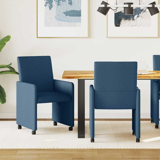 Esszimmerstühle Mit Rad 2 pcs Blau 57 x 66 x 94 cm Stoff