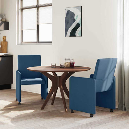Esszimmerstühle Mit Rad 2 pcs Blau 57 x 66 x 94 cm Stoff