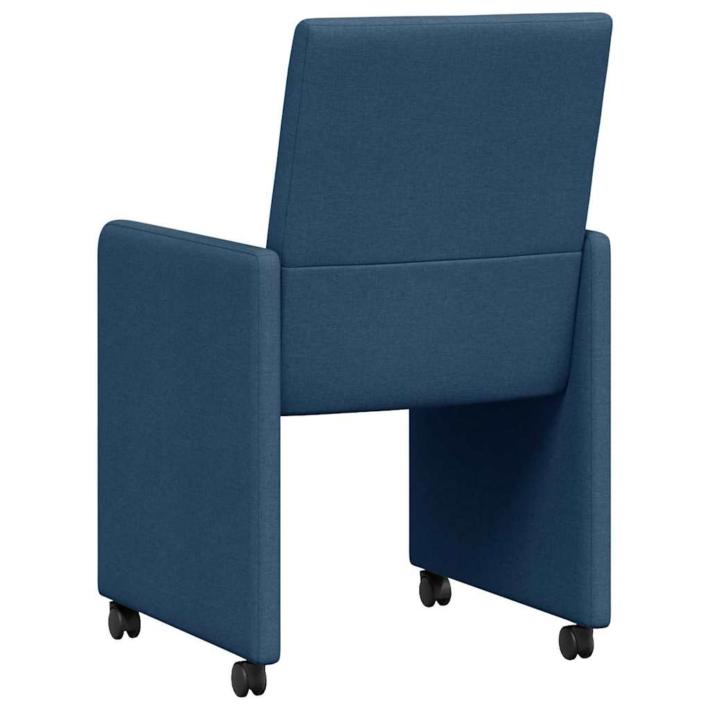 Esszimmerstühle Mit Rad 2 pcs Blau 57 x 66 x 94 cm Stoff