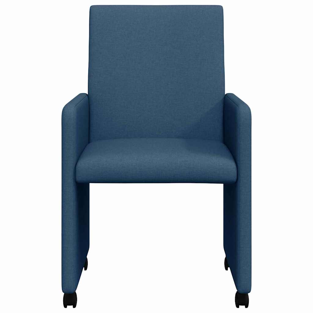 Esszimmerstühle Mit Rad 2 pcs Blau 57 x 66 x 94 cm Stoff