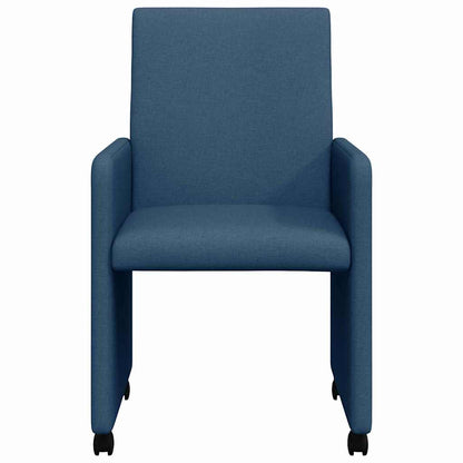 Esszimmerstühle Mit Rad 2 pcs Blau 57 x 66 x 94 cm Stoff