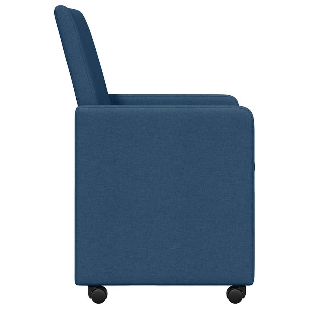 Esszimmerstühle Mit Rad 2 pcs Blau 57 x 66 x 94 cm Stoff