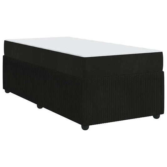 Bettgestell mit Matratze mit Matratze Schwarz 90 x 200 cm Samt