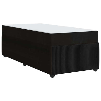 Bettgestell mit Matratze mit Matratze Schwarz 90 x 200 cm Samt