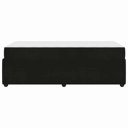 Bettgestell mit Matratze mit Matratze Schwarz 90 x 200 cm Samt