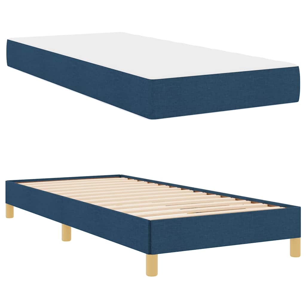 Boxspringbett Blau 100 x 200 cm Stoff