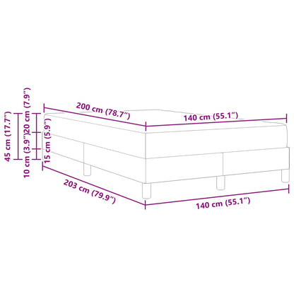 Boxspringbett Blau 140 x 200 cm Stoff