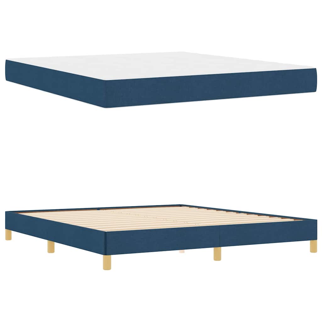 Boxspringbett Blau 180 x 200 cm Stoff