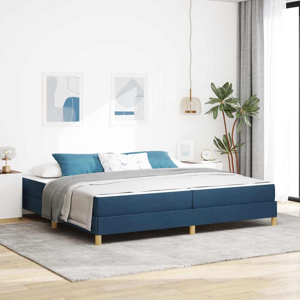 Boxspringbett Blau 200 x 200 cm Stoff