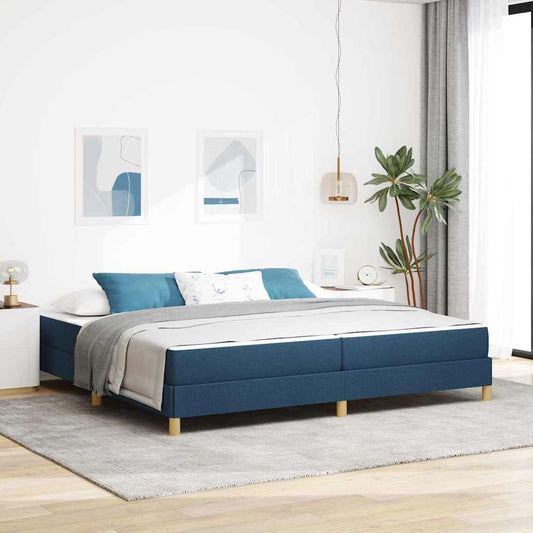 Boxspringbett Blau 200 x 200 cm Stoff