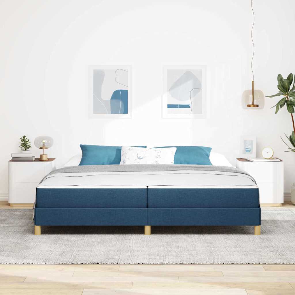 Boxspringbett Blau 200 x 200 cm Stoff