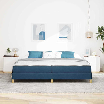 Boxspringbett Blau 200 x 200 cm Stoff
