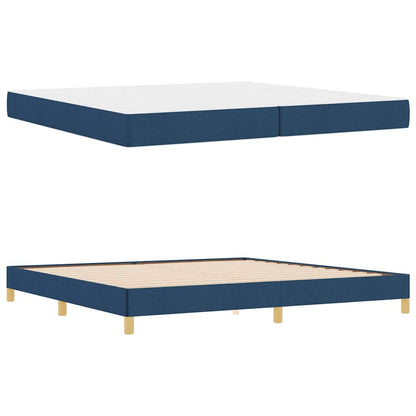 Boxspringbett Blau 200 x 200 cm Stoff