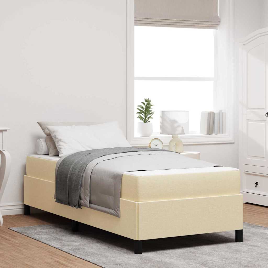 Boxspringbett Creme 100 x 200 cm Stoff
