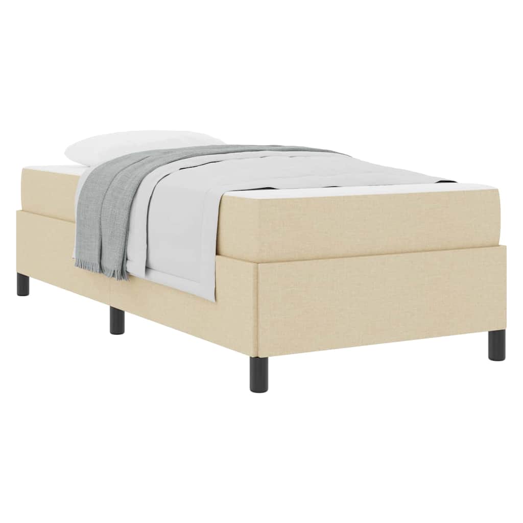 Boxspringbett Creme 100 x 200 cm Stoff