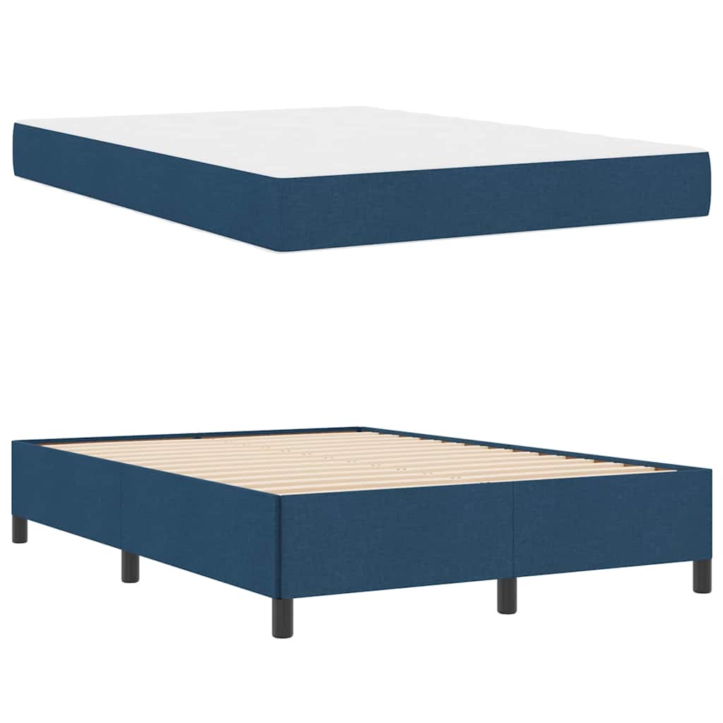 Boxspringbett Blau 140 x 200 cm Stoff