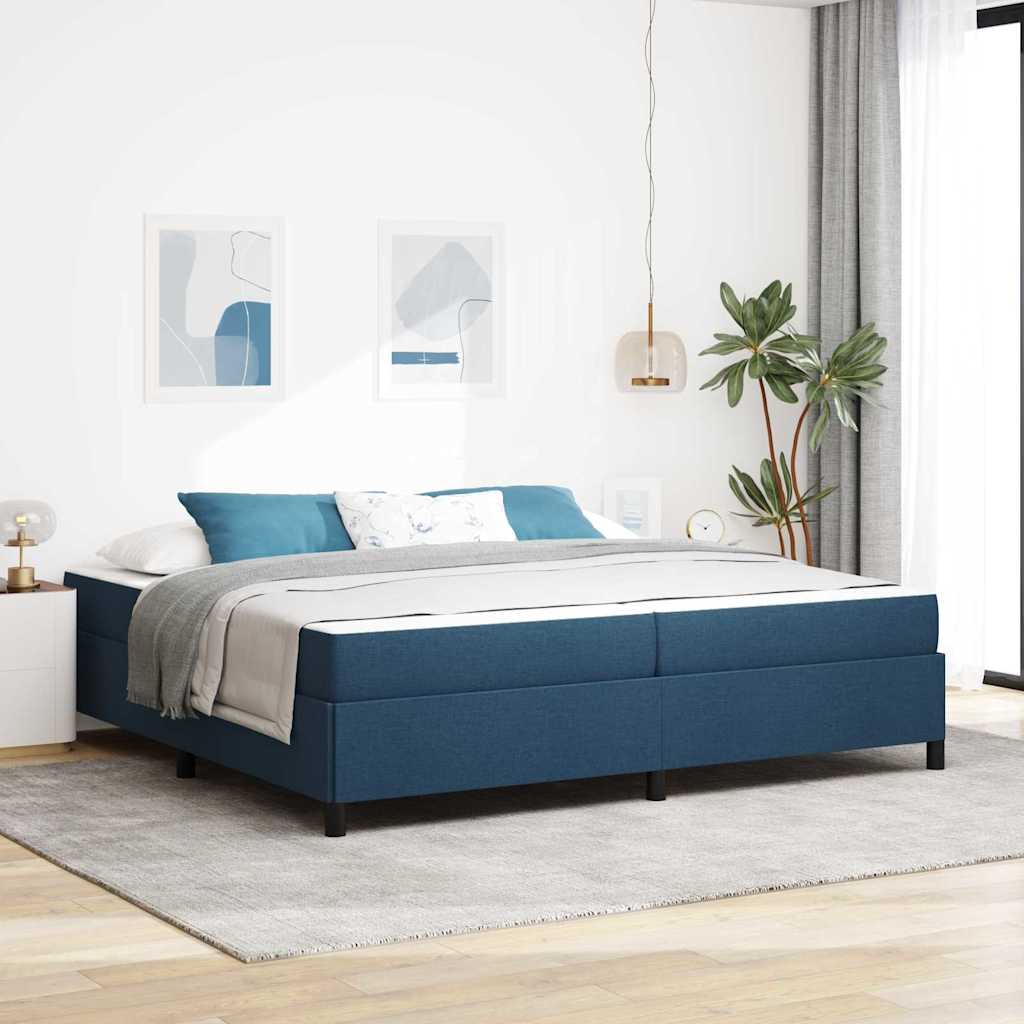 Boxspringbett Blau 200 x 200 cm Stoff