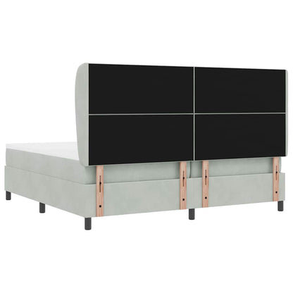 Boxspringbett mit Matratze Hellgrau 200 x 200 cm Samt