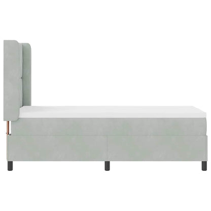 Boxspringbett mit Kopfteil Hellgrau 80 x 200 cm Samt