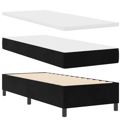 Boxspringbett mit Kopfteil Schwarz 80 x 200 cm Samt