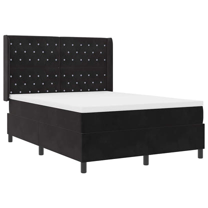 Boxspringbett mit Kopfteil Schwarz 160 x 200 cm Samt