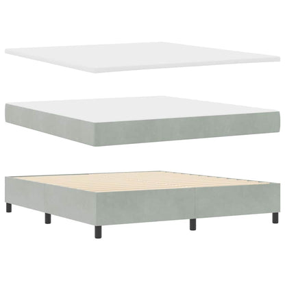 Boxspringbett mit Kopfteil Hellgrau 180 x 200 cm Samt