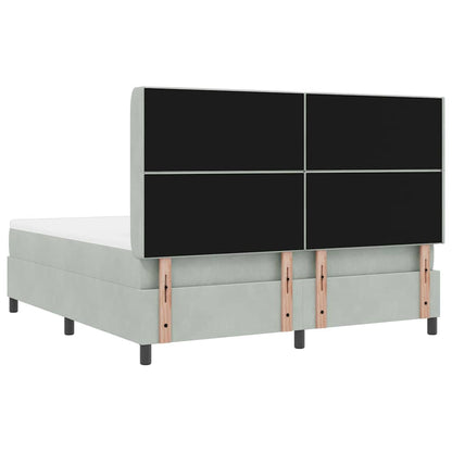 Boxspringbett mit Kopfteil Hellgrau 180 x 200 cm Samt