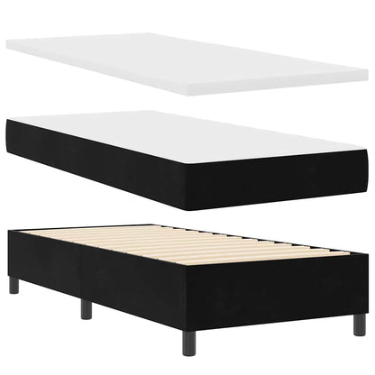 Boxspringbett mit Kopfteil Schwarz 100 x 200 cm Samt