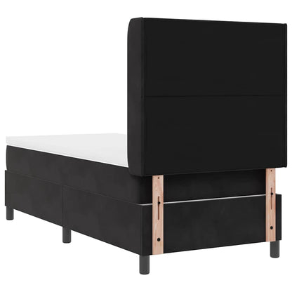 Boxspringbett mit Kopfteil Schwarz 100 x 200 cm Samt