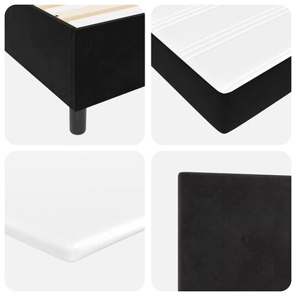 Boxspringbett mit Kopfteil Schwarz 200 x 200 cm Samt