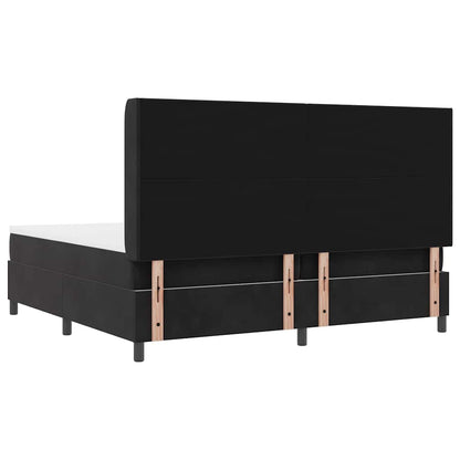 Boxspringbett mit Kopfteil Schwarz 200 x 200 cm Samt