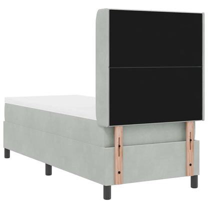 Boxspringbett mit Kopfteil Hellgrau 80 x 200 cm Samt