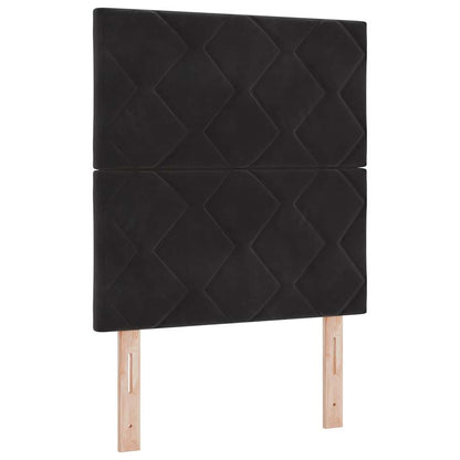 Boxspringbett mit Kopfteil Schwarz 80 x 200 cm Samt