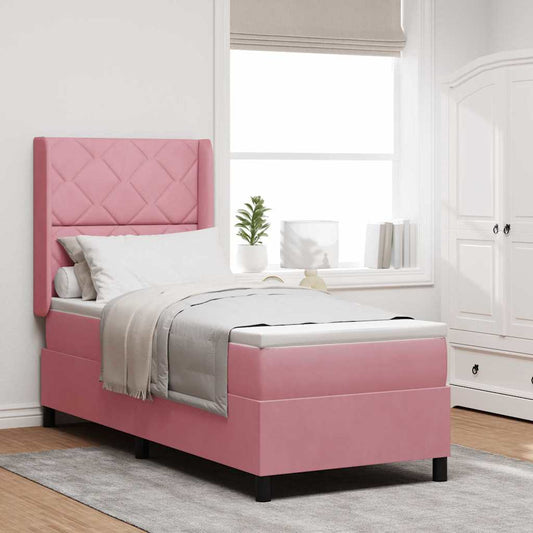 Boxspringbett mit Kopfteil Rosa 80 x 200 cm Samt