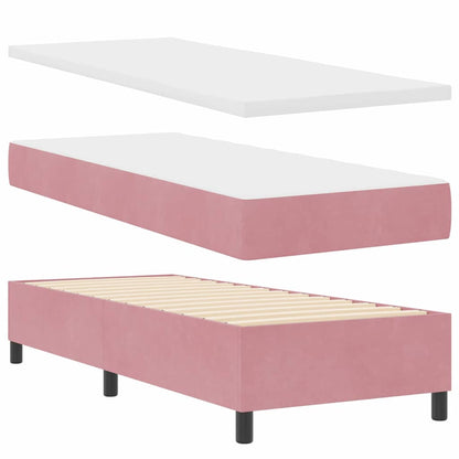 Boxspringbett mit Kopfteil Rosa 80 x 200 cm Samt