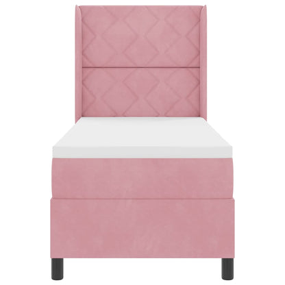 Boxspringbett mit Kopfteil Rosa 80 x 200 cm Samt