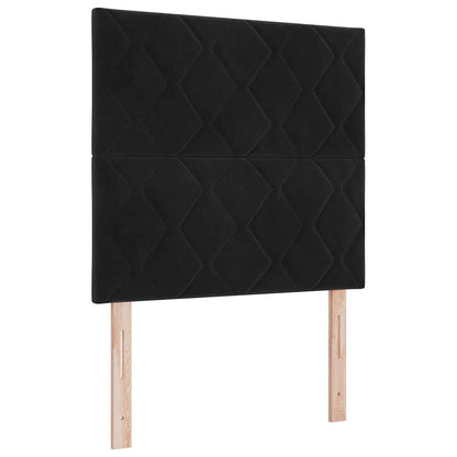 Boxspringbett mit Kopfteil Schwarz 100 x 200 cm Samt