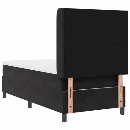 Boxspringbett mit Kopfteil Schwarz 100 x 200 cm Samt