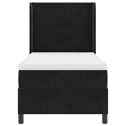 Boxspringbett mit Kopfteil Schwarz 100 x 200 cm Samt